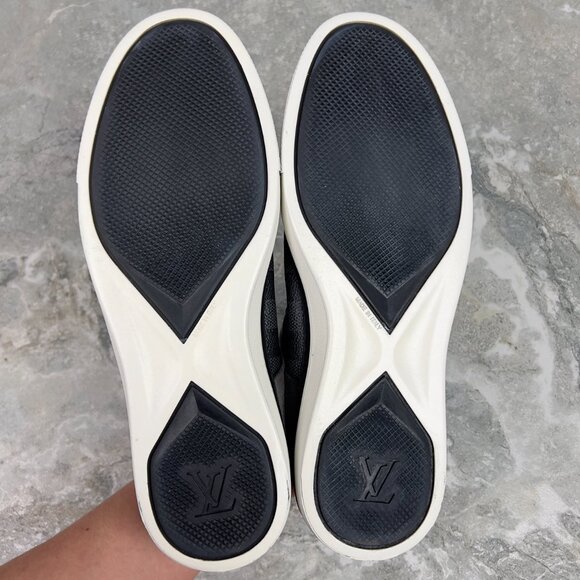 Louis Vuitton Twister Trainers Gray Damier Suede Canvas Leather 7 LV 8 US 41 EU - Picture 10 of 12